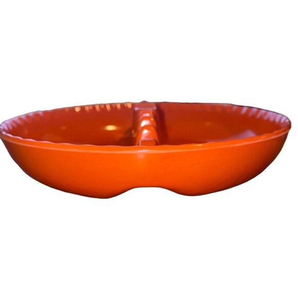 Vintage Dale Chemical Co. Orange Divided Serving Dish - Picture 3 of 8